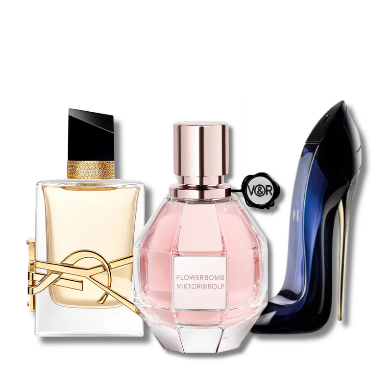 3 Parfums - Libre, Good Girl, Flowerbomb (Achetez 1 et obtenez 3)